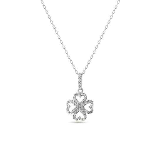 Collier trèfle, pendentif Zircon Stoney, bijoux en argent Sterling 925