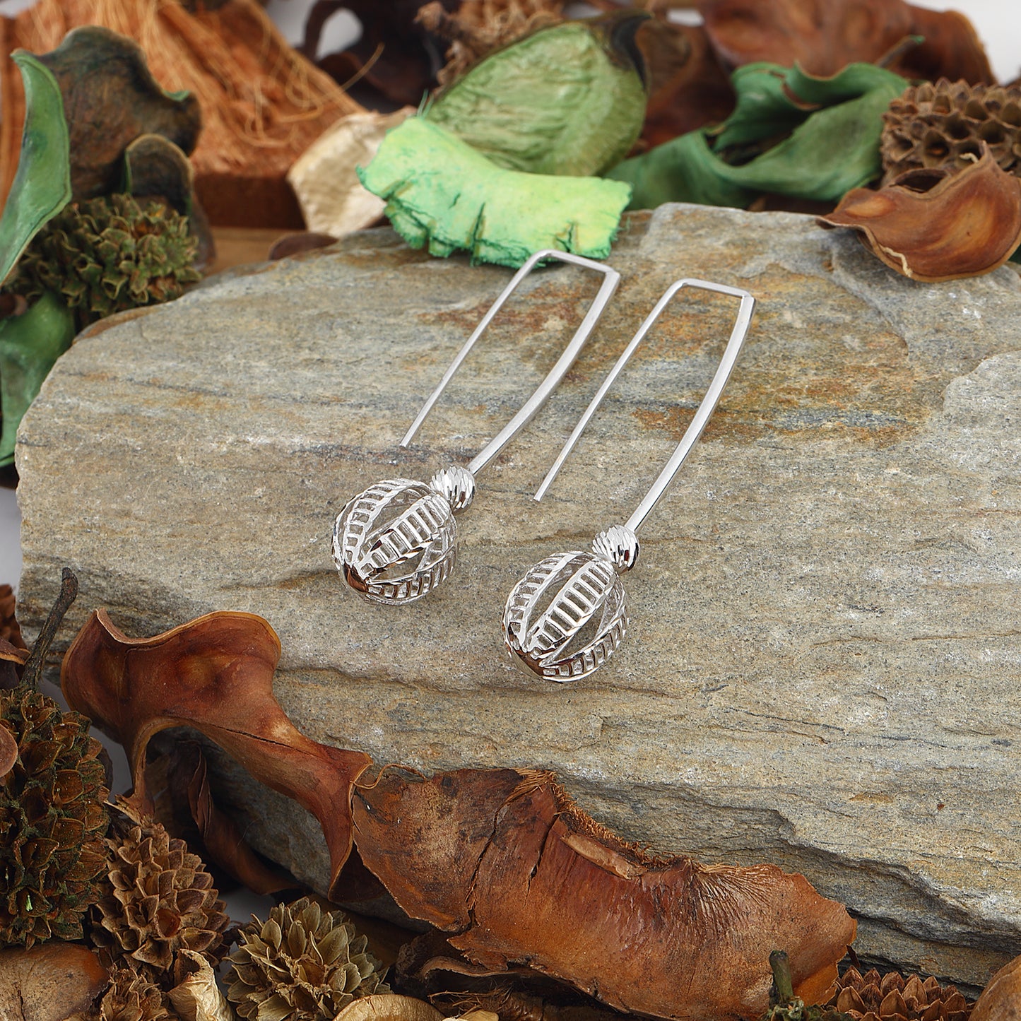 Dangle Drop Ball Earrings 925 Sterling Silver Jewelry
