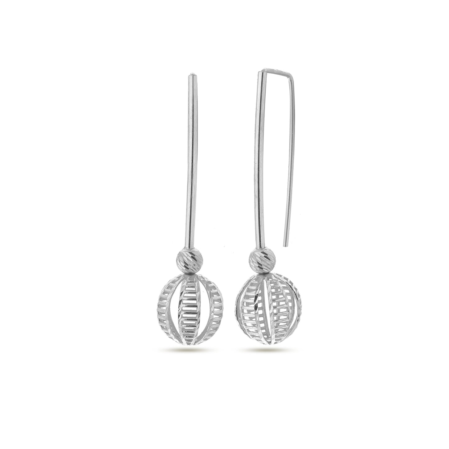 Dangle Drop Ball Earrings 925 Sterling Silver Jewelry