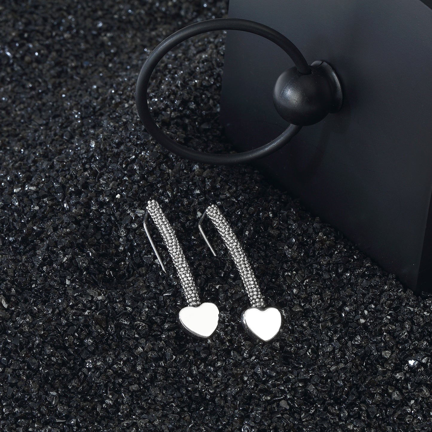 Heart Love Dangle Earrings 925 Sterling Silver Jewelry