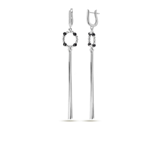 Boucles d'oreilles pendantes en chaîne de perles créoles, bijoux en argent Sterling 925