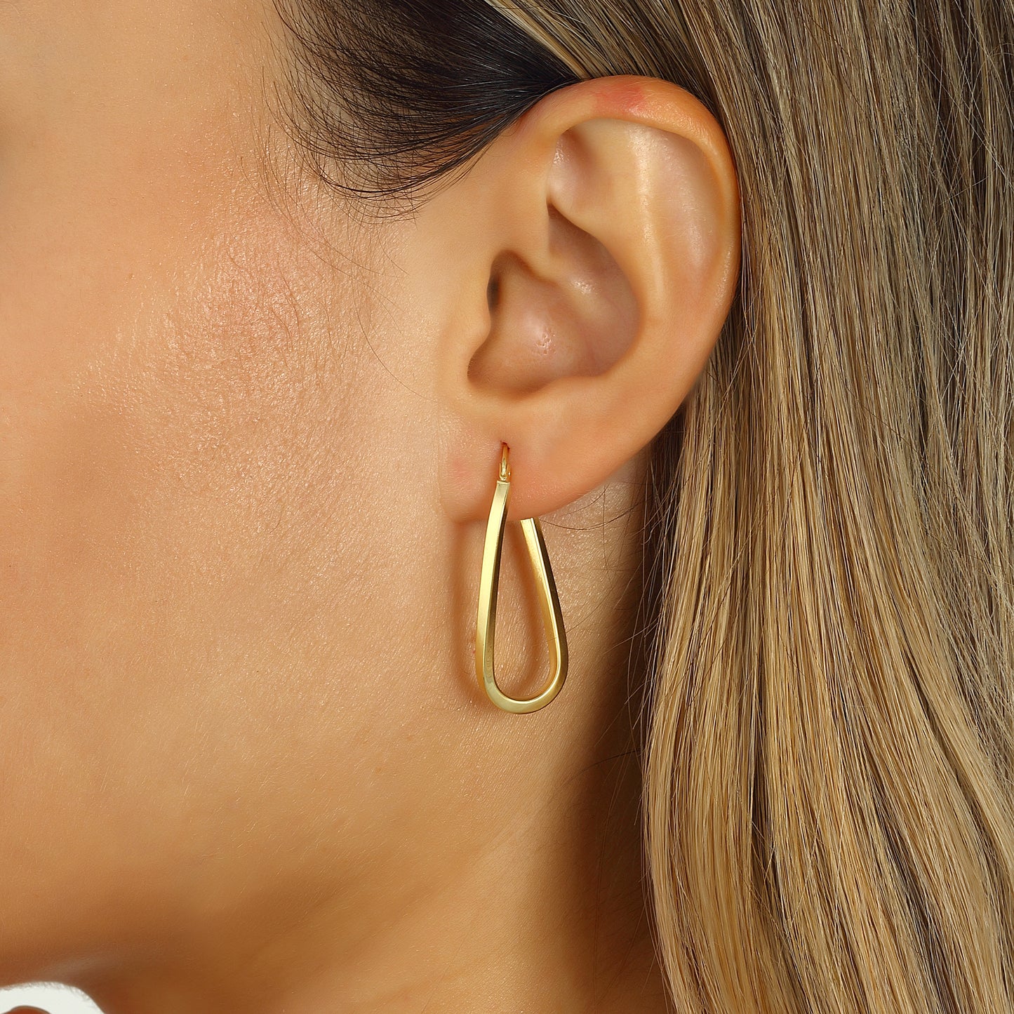 Hoop Oval Earrings 14k Gold Plated 925 Sterling Silver Jewelry