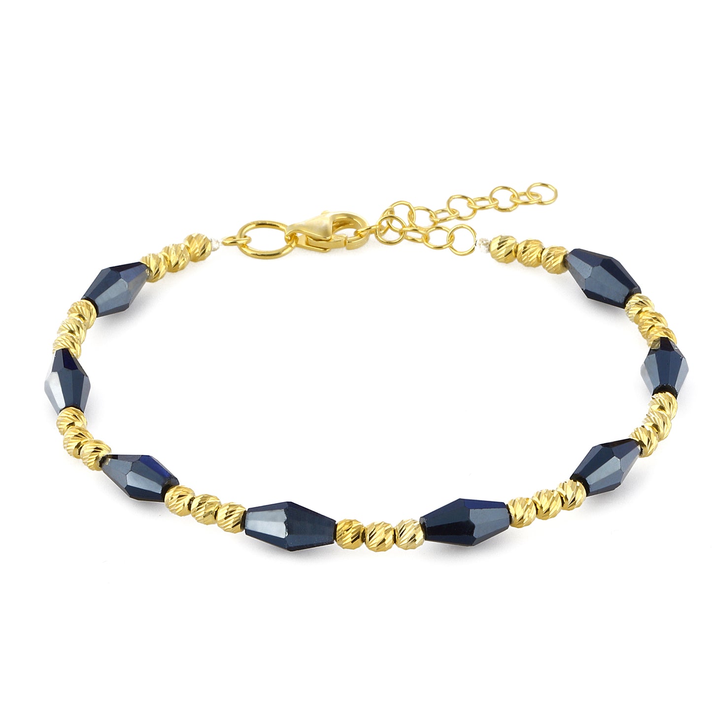 Lapis Lazuli Stone Silver Chain Bracelets 14k Gold Plated 925 Sterling Silver Jewelry