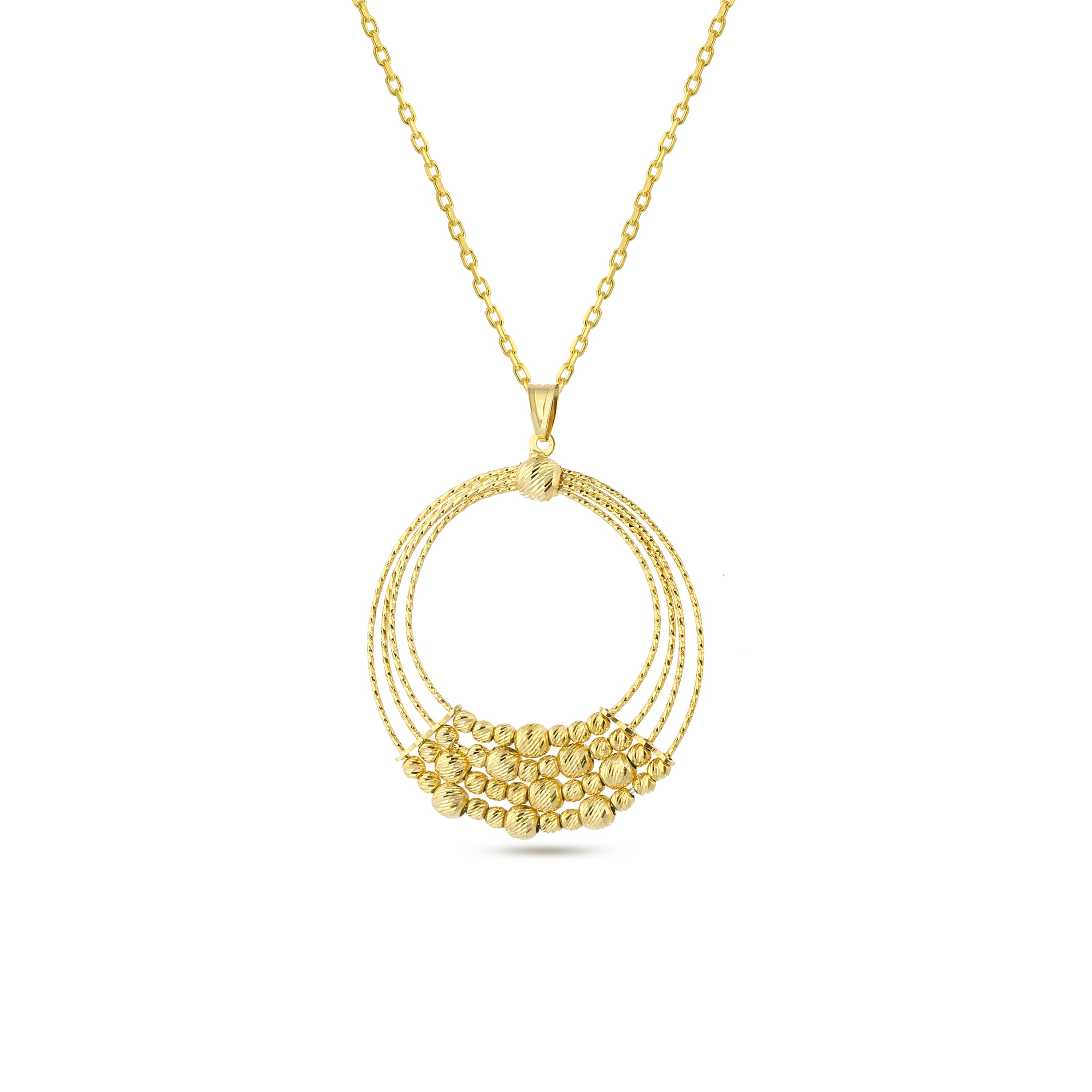 Love Circle, Round, Necklace , Pendant Chain 14k Gold Plated 925 Sterl –  Masalanta Jewelry