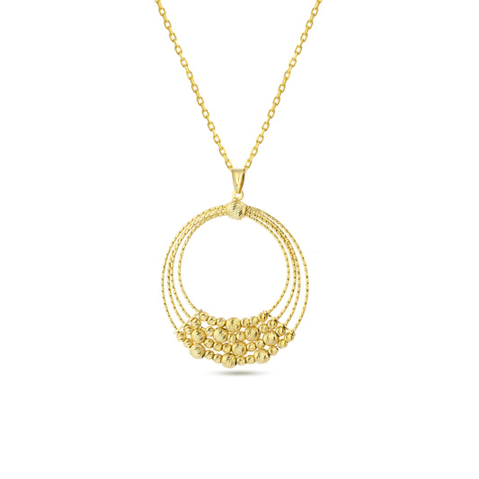 Cercle d'amour, rond, collier, chaîne pendentif, bijoux en argent Sterling 925 plaqué or 14 carats