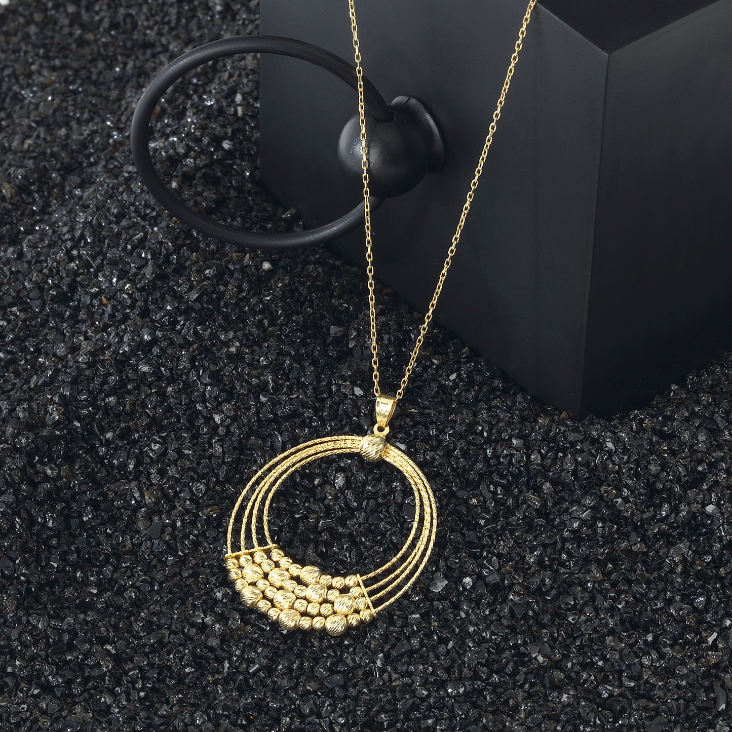 Love Circle, Round, Necklace , Pendant Chain 14k Gold Plated 925 Sterling Silver Jewelry