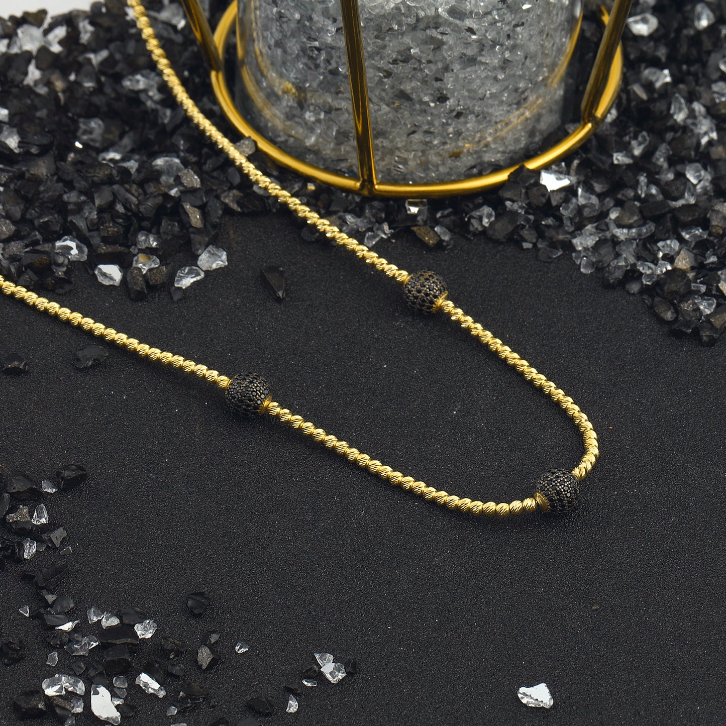 Pearl Necklace black, Lapidary 14k Gold Plated 925 Sterling Silver Jewelry