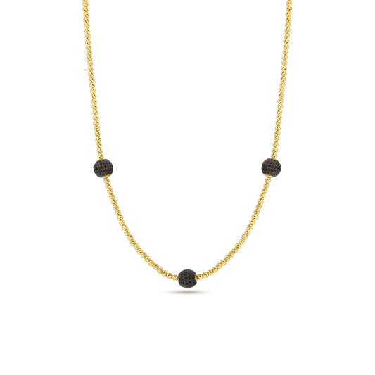 Collier de perles noires, lapidaire plaqué or 14 carats, bijoux en argent sterling 925