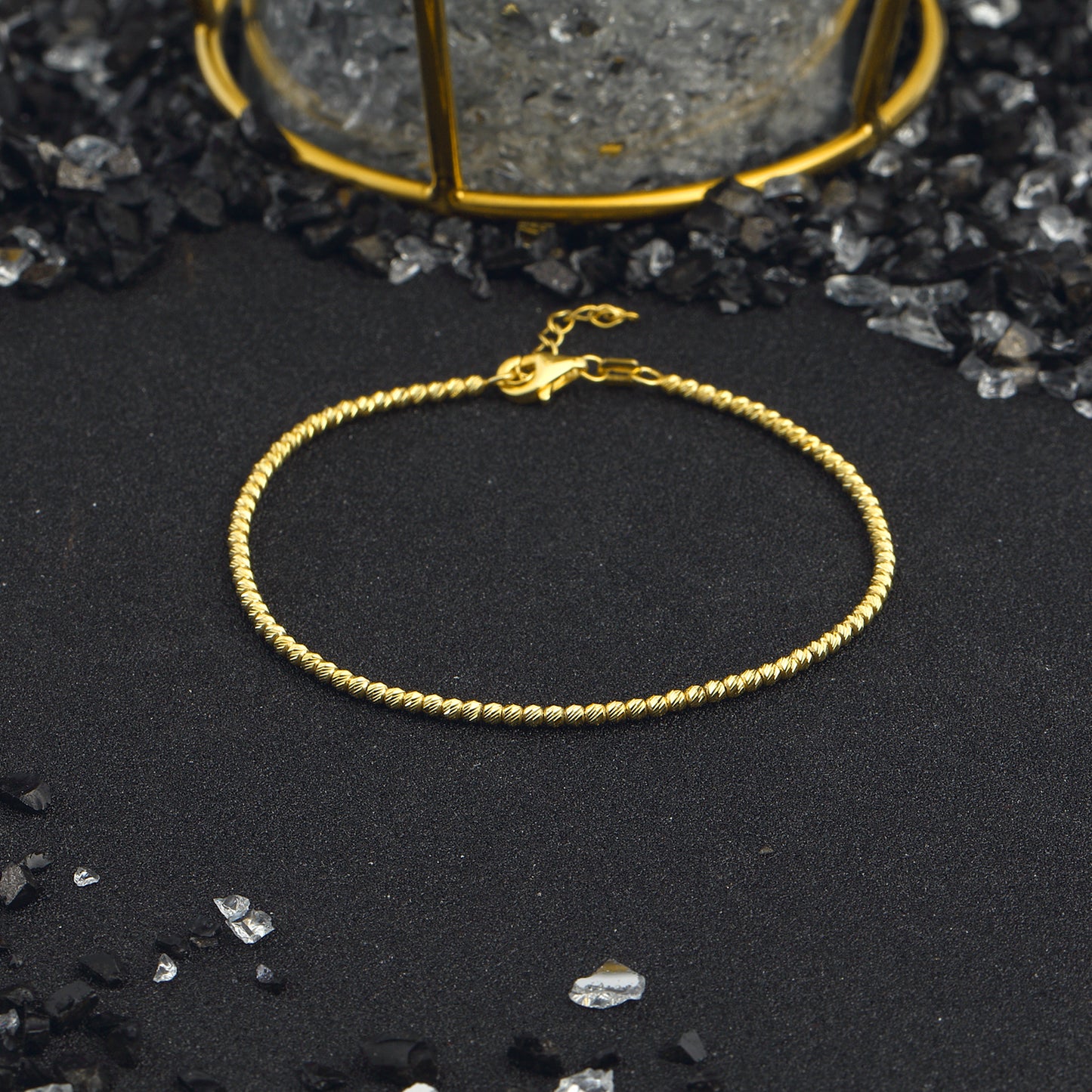 Bracelet de perles en argent plaqué or 14 carats, bijoux en argent sterling 925
