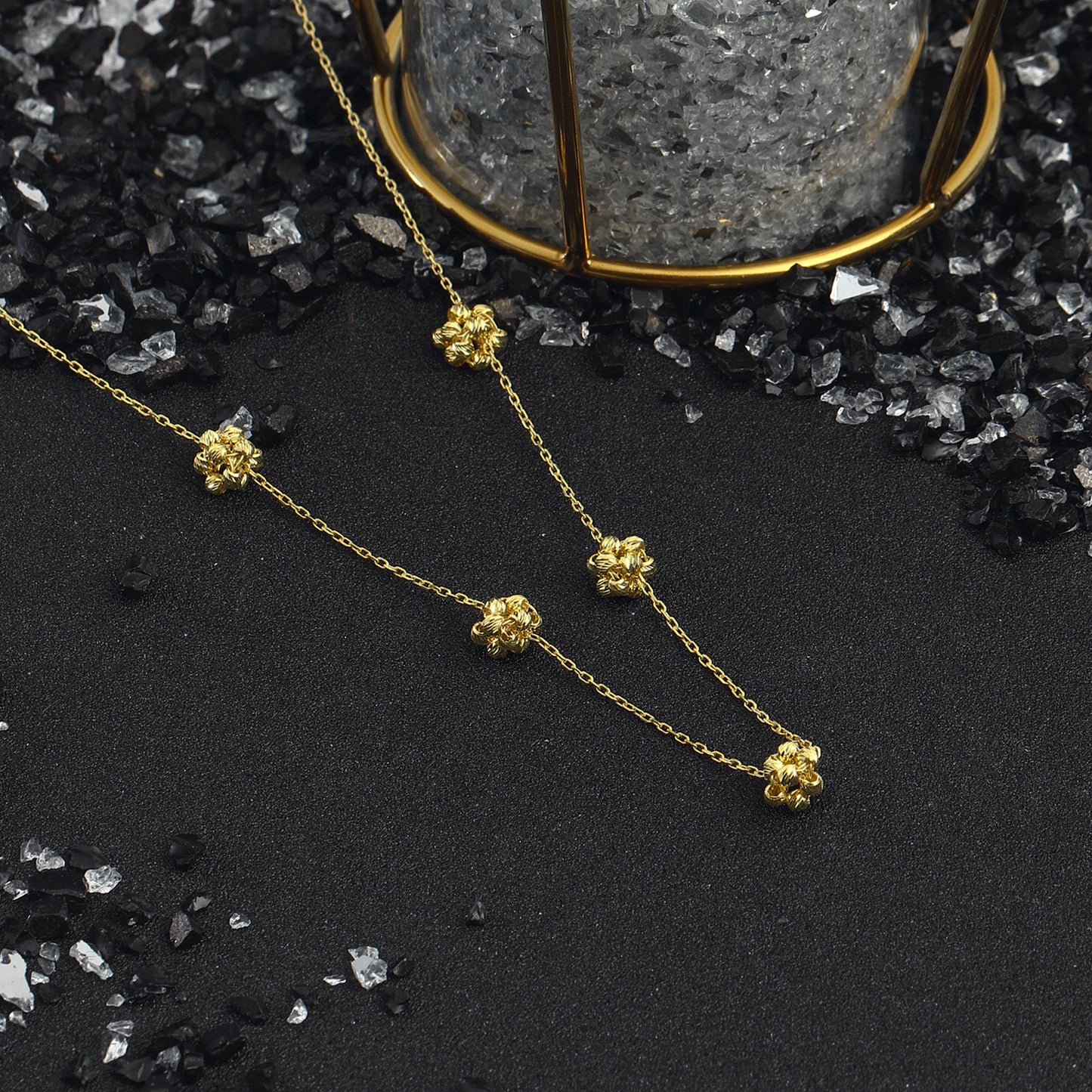 Love Loop Necklace Chain 14k Gold Plated 925 Sterling Silver Jewelry