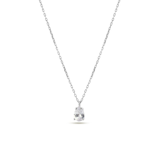 Collier solitaire diamant bijoux en argent sterling 925
