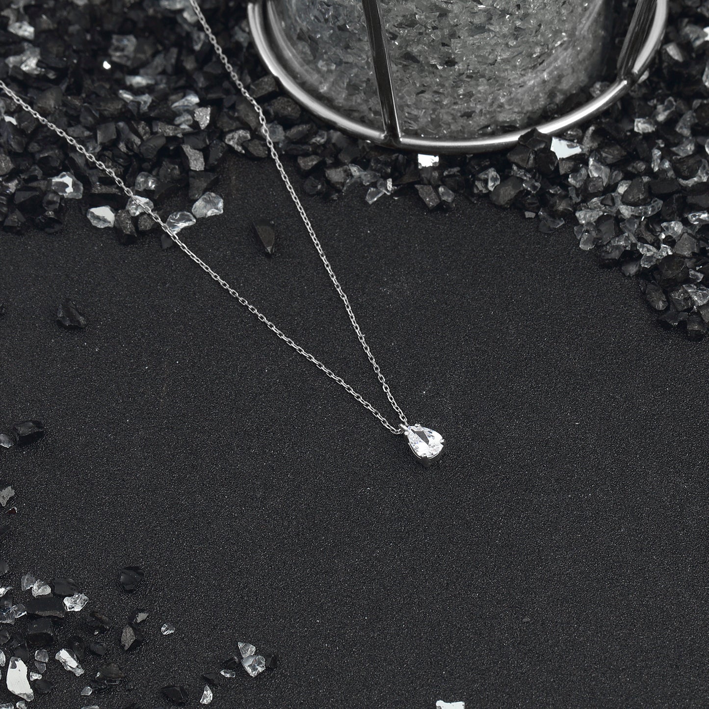 Solitaire necklace diamond 925 Sterling Silver Jewelry