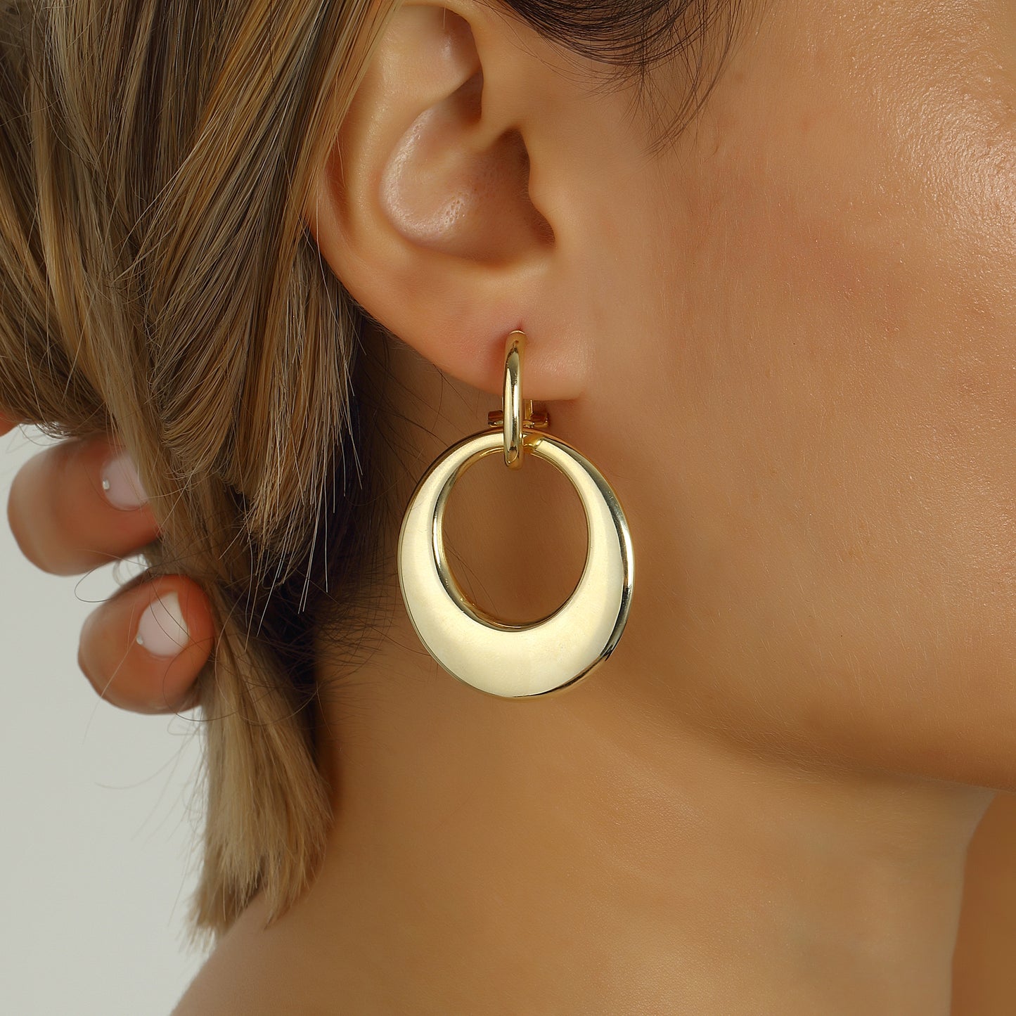 Thick Gold Hoop Earrings 14k Gold Plated 925 Sterling Silver Jewelry