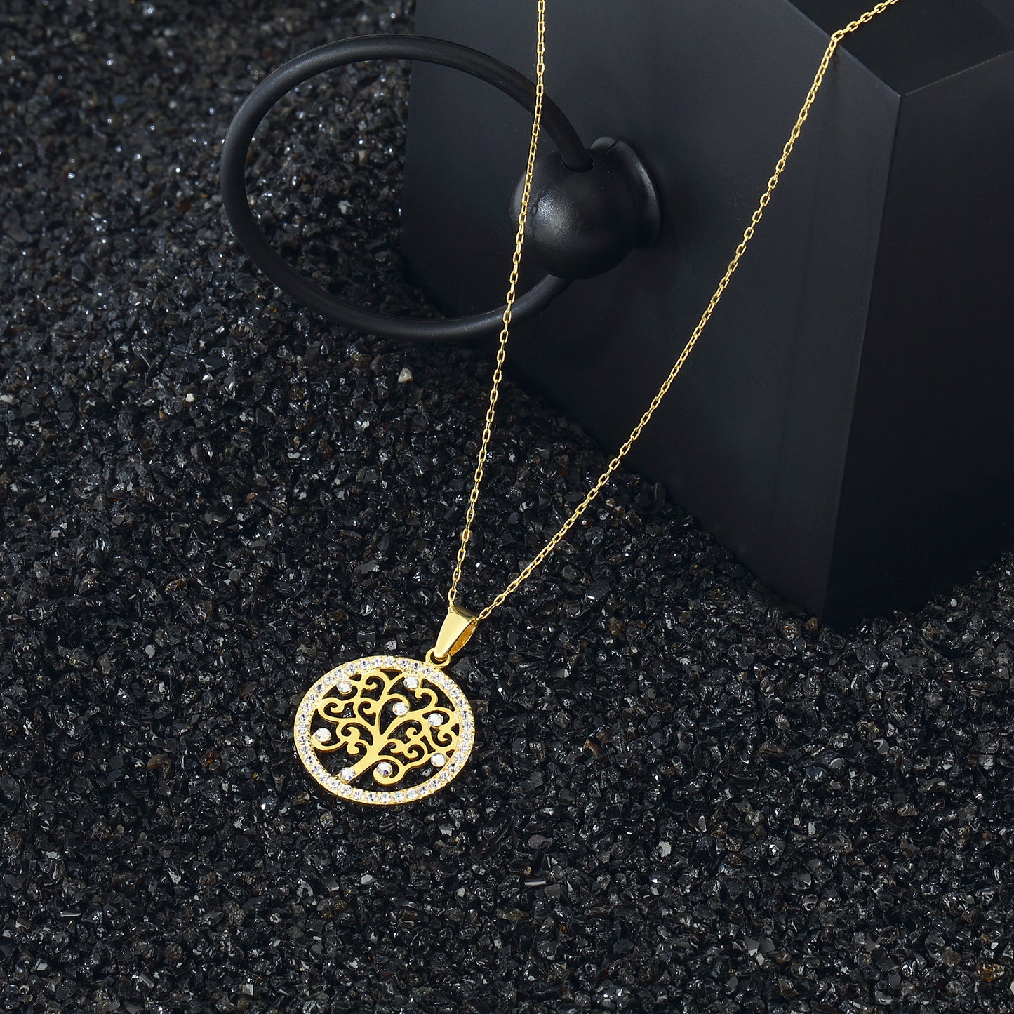 Tree of Life Necklace 14k Gold Plated 925 Sterling Silver Jewelry
