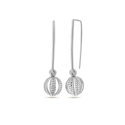 Dangle Drop Ball Earrings 925 Sterling Silver Jewelry