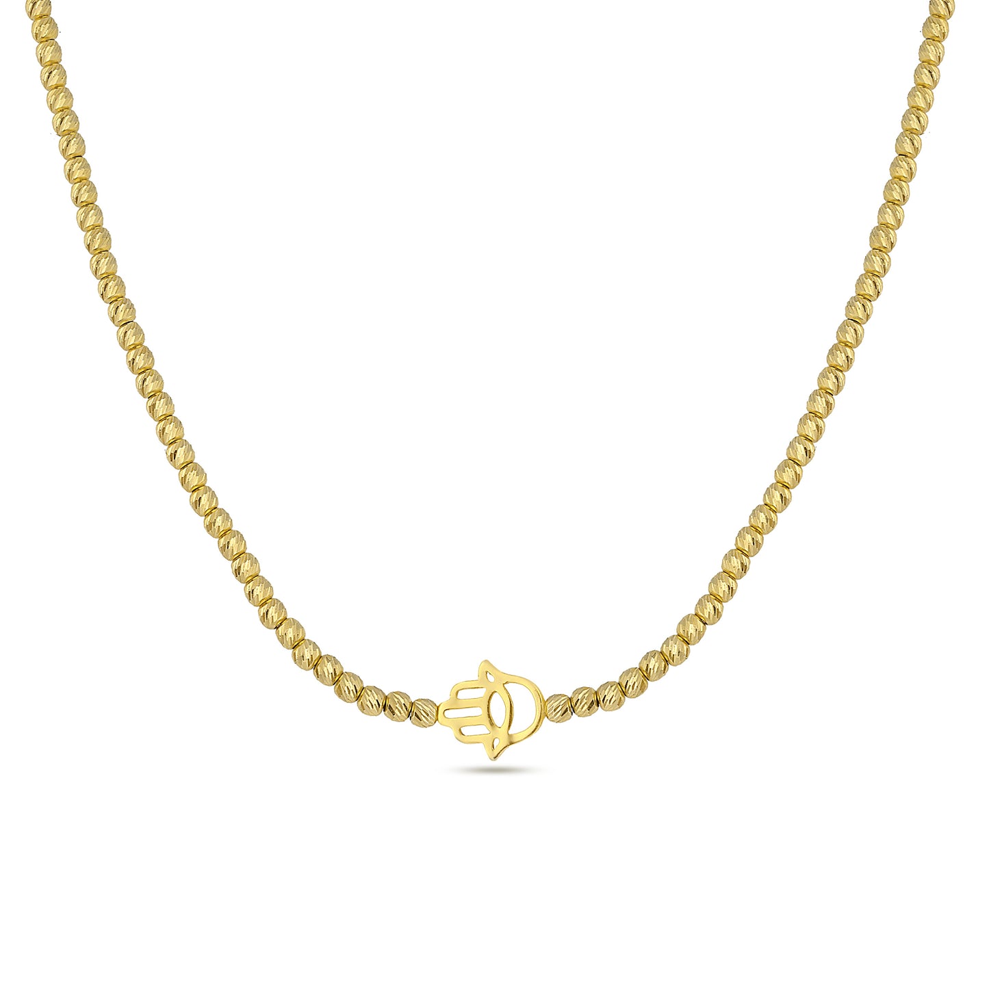 Diamond Hamsa-Hand of Fatima Necklace 14k Gold Plated 925 Sterling Silver Jewelry