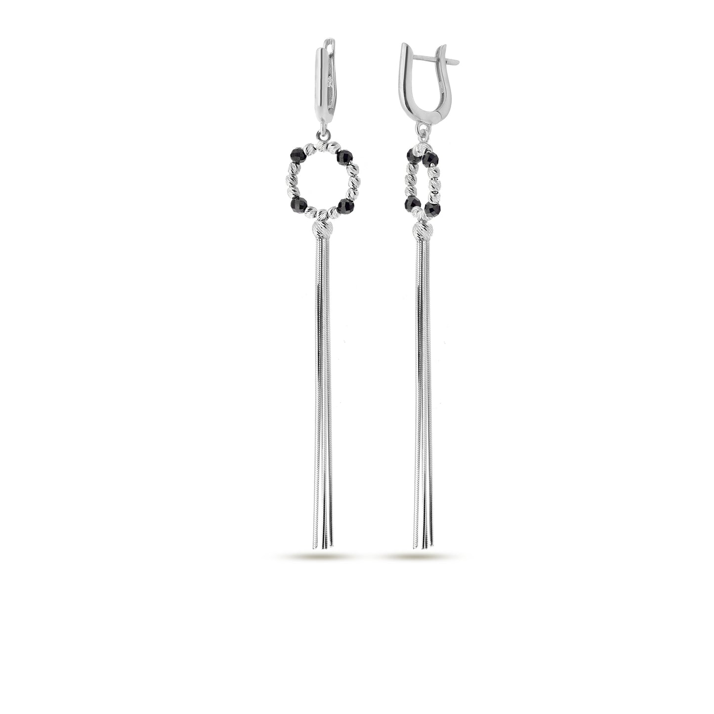 Boucles d'oreilles pendantes en chaîne de perles créoles, bijoux en argent Sterling 925