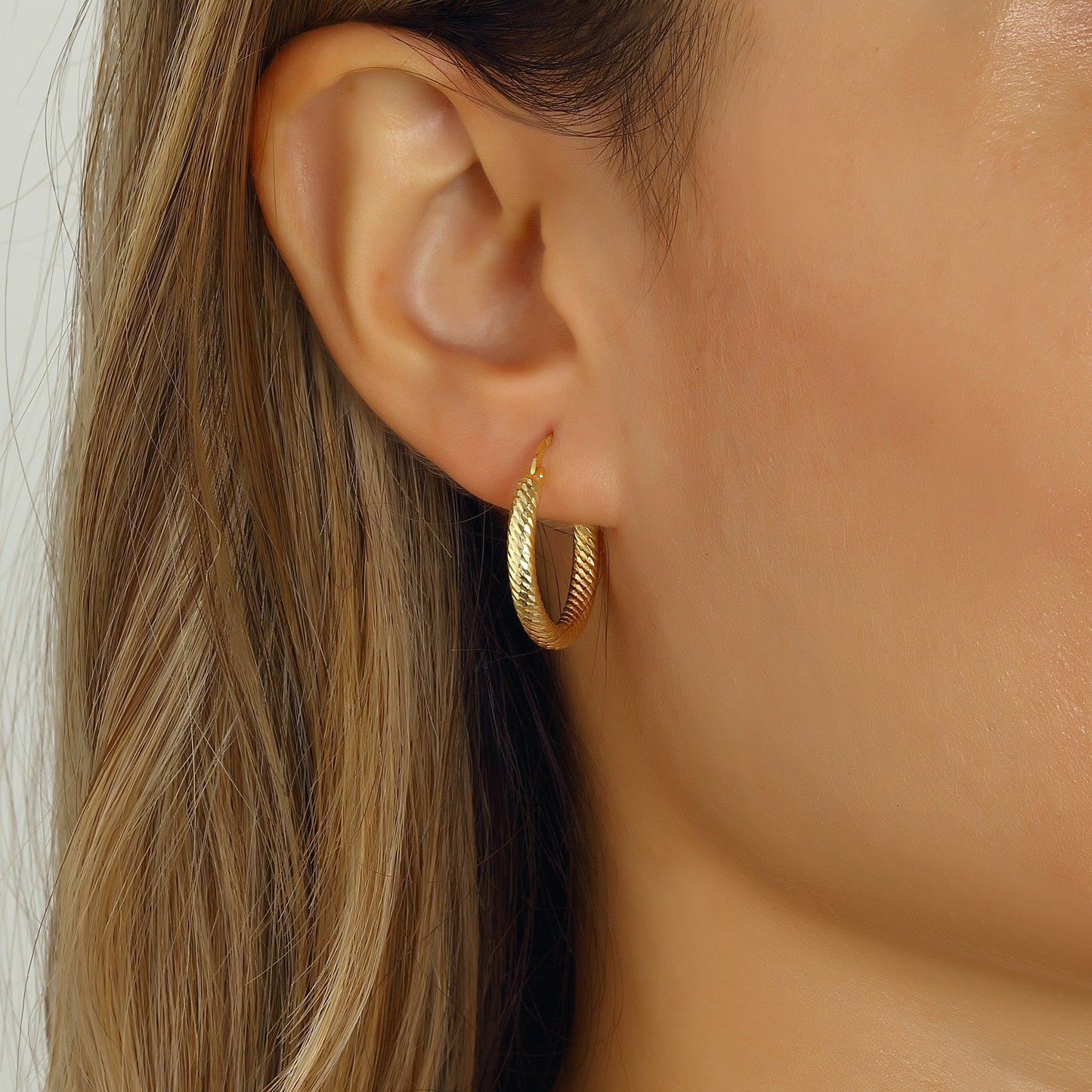 Hoop, Circle Earring 14k Gold Plated 925 Sterling Silver Jewelry