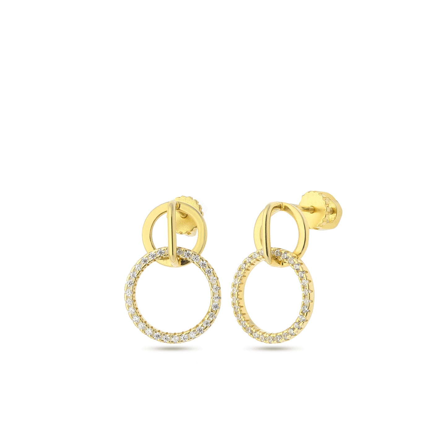 Hoop, Circle Earrings, Clip on earrings 14k Gold Plated 925 Sterling Silver Jewelry