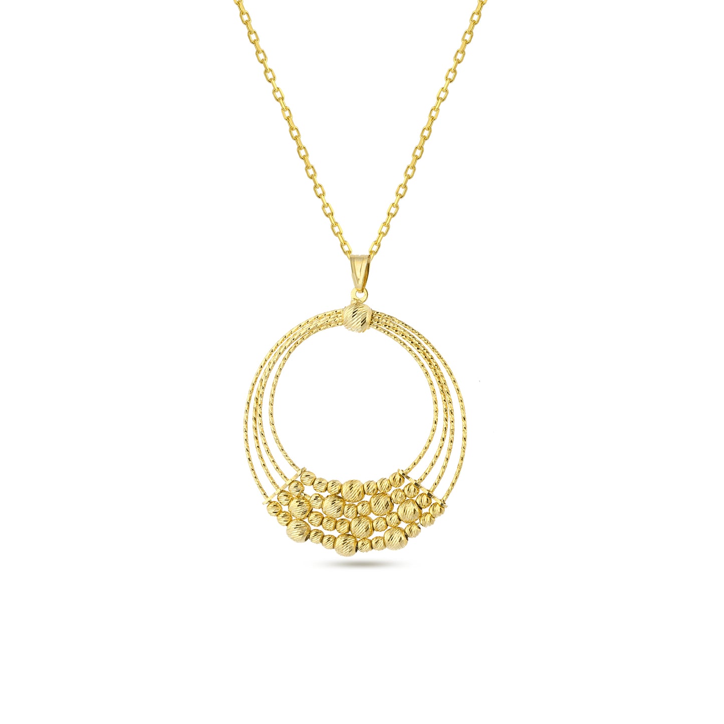 Love Circle, Round, Necklace , Pendant Chain 14k Gold Plated 925 Sterling Silver Jewelry