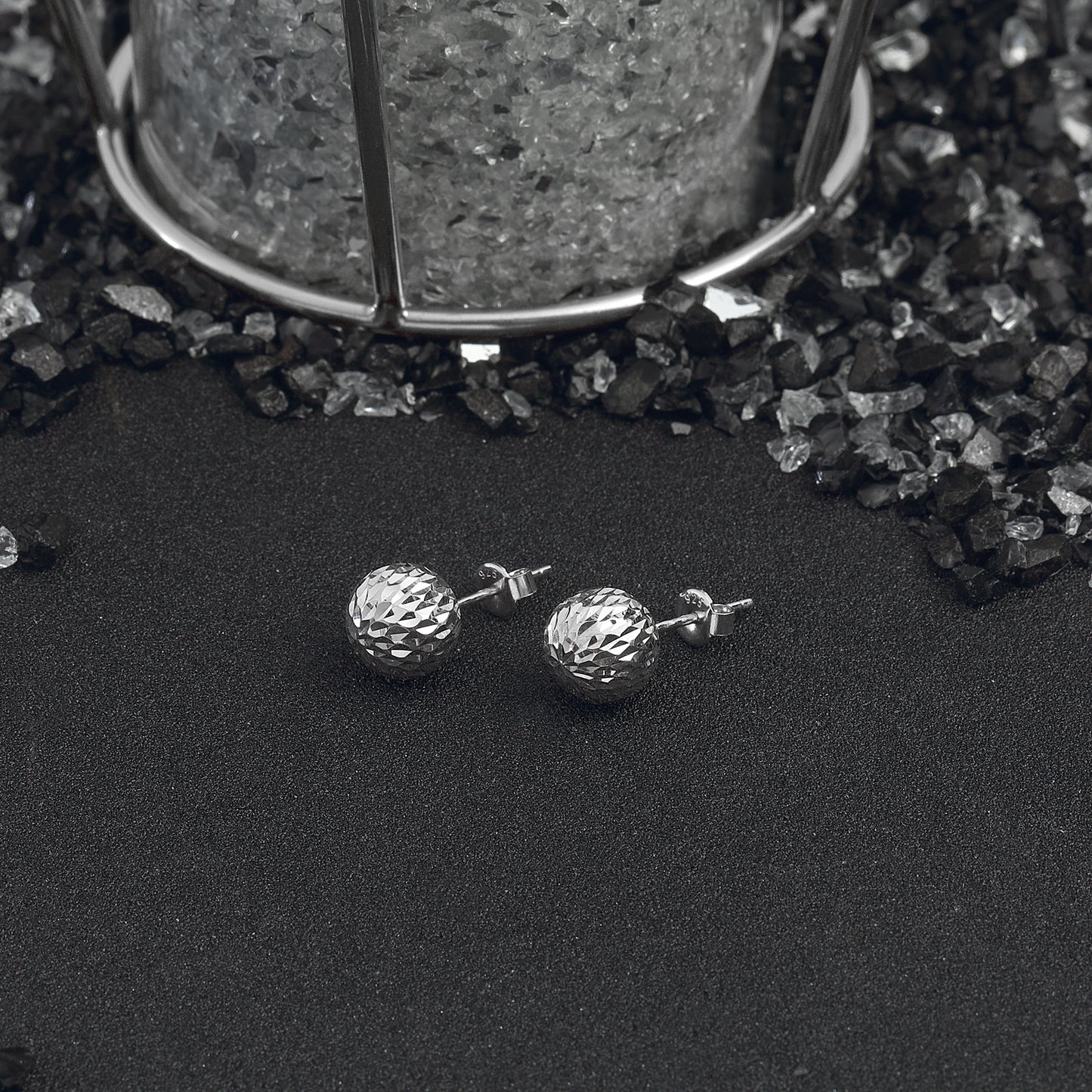 Stud Ball Earrings 925 Sterling Silver Jewelry