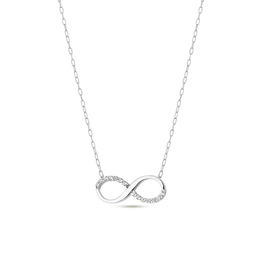 Collier de bijoux symbole infini, pierres de Zircon, bijoux en argent Sterling 925