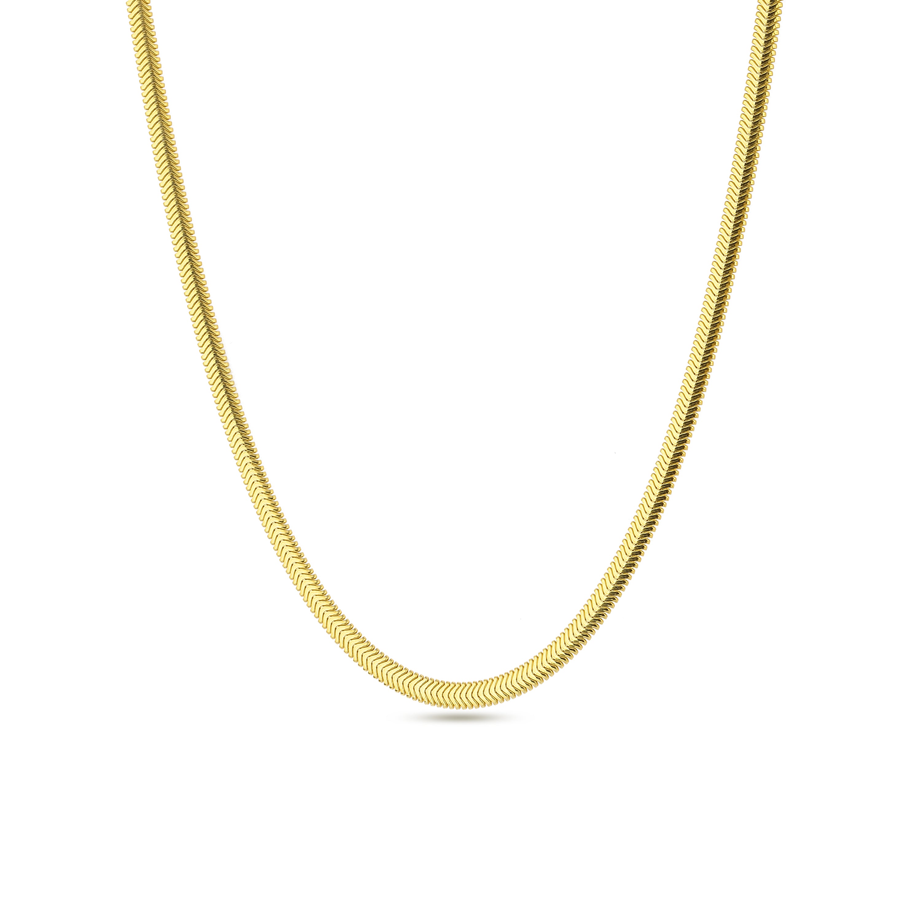 Italian Snake Chain Necklace 14k Gold Plated 925 Sterling Silver Jewel ...