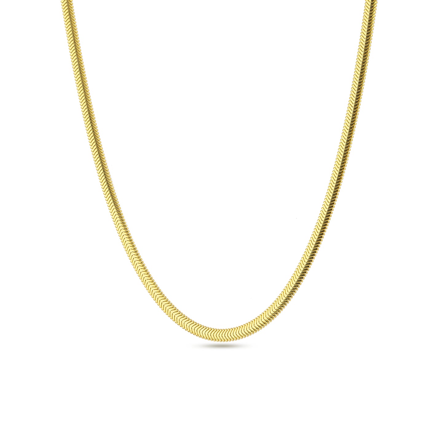 Italian Snake Chain Necklace 14k Gold Plated 925 Sterling Silver Jewelry