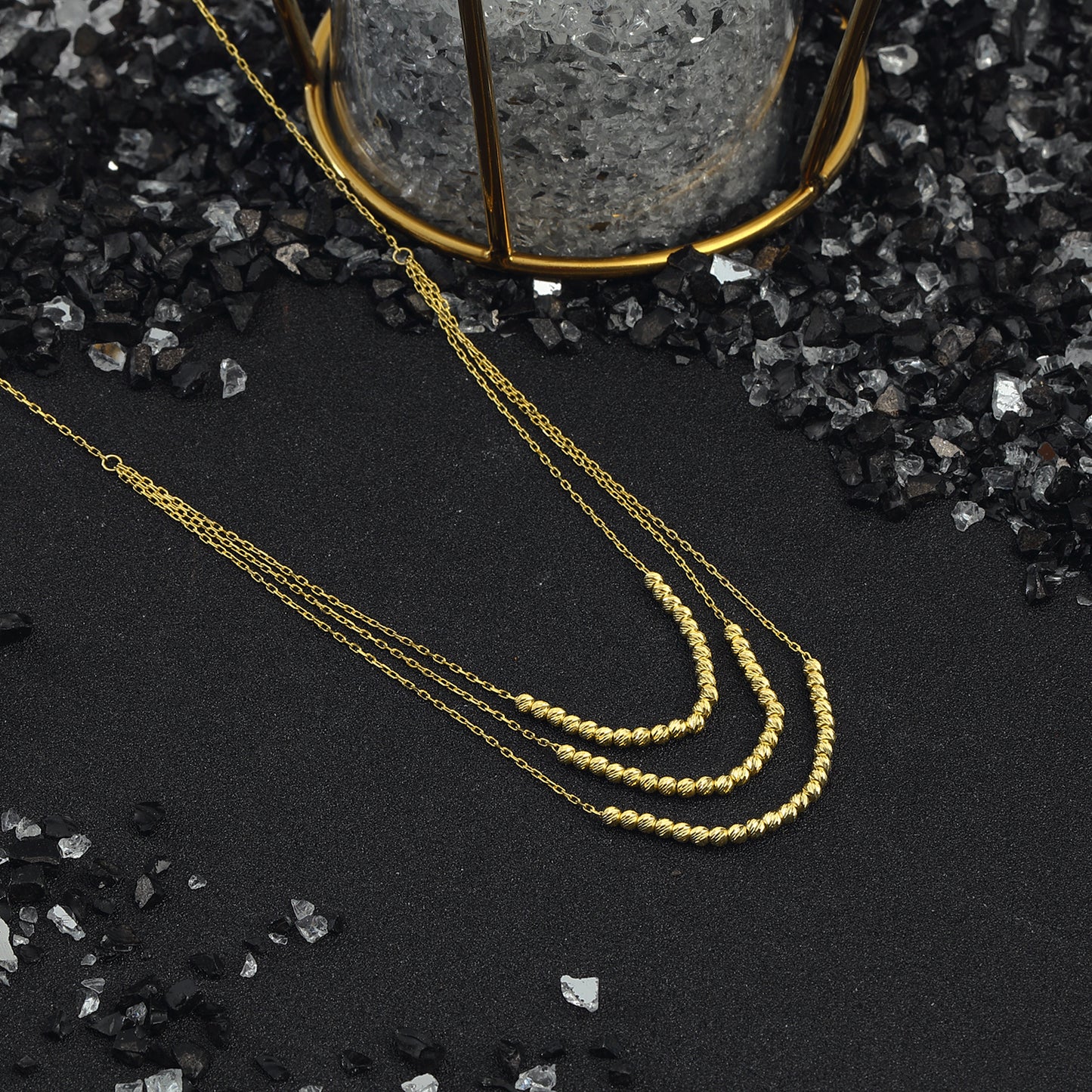 Layered Necklace 14k Gold Plated 925 Sterling Silver Jewelry